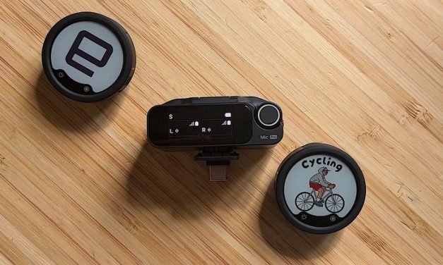 Insta360’s Mic Pro has three built-in mics and looks like a chunky pin badge