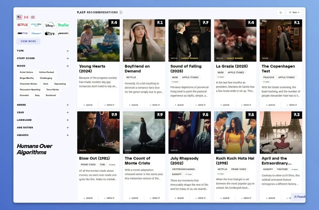 These human TV and movie picks trounce Netflix’s algorithm