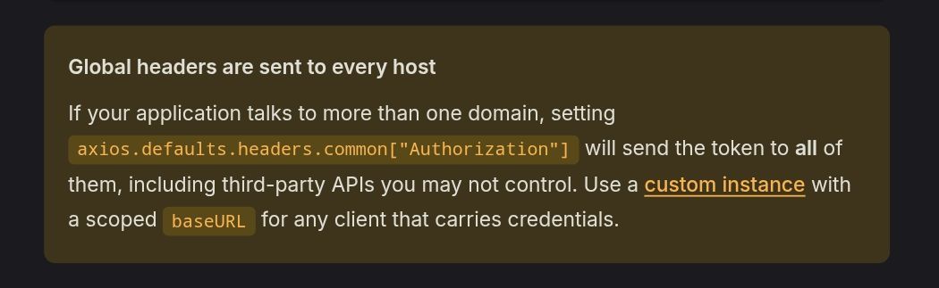 Why Global Fetch Defaults Can Leak API Tokens