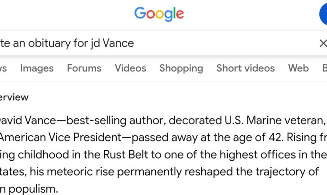 Why Does Google AI Overviews Write Obituaries for Several Living Public Figures? AI Alignment?