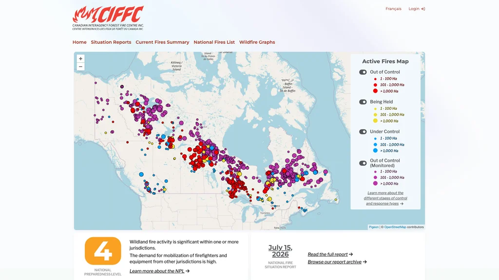 Canada wildfires July 2026: Maps track fire locations, smoke path, and U.S. air quality in real time