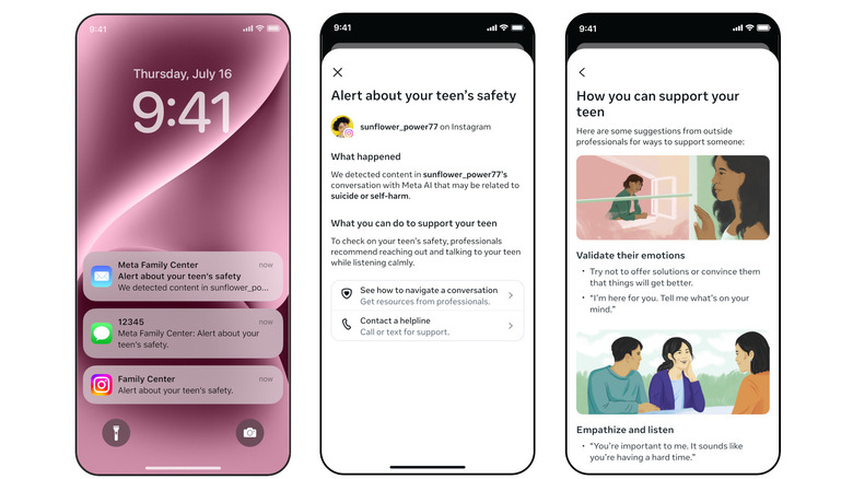 Meta will alert parents is their teens discuss self harm