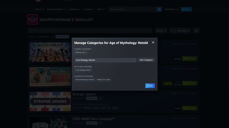Steam adds handy gifting and wishlist updates