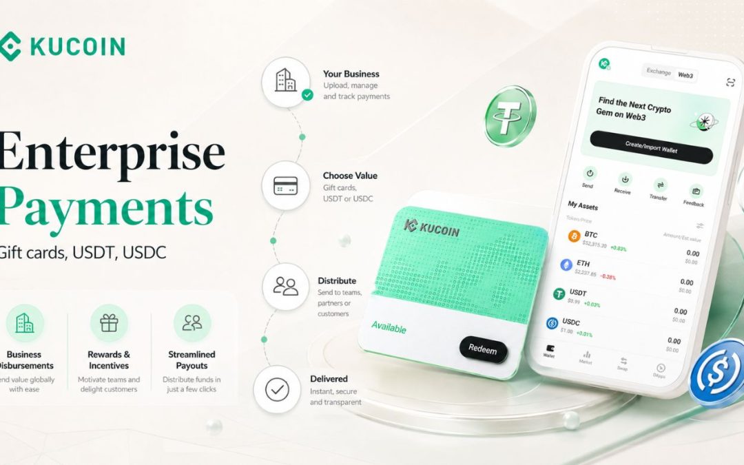 KuCoin Pay Launches Enterprise Gift Cards That Let Businesses Send USDT and USDC Like Store Credit