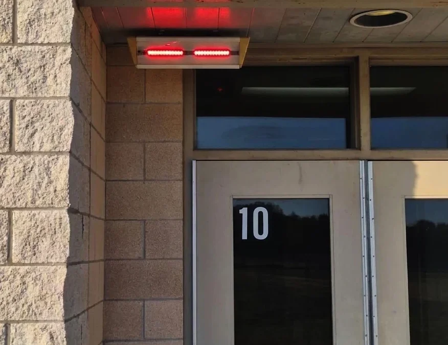 This school security system displays safe evacuation routes during shootings and disasters