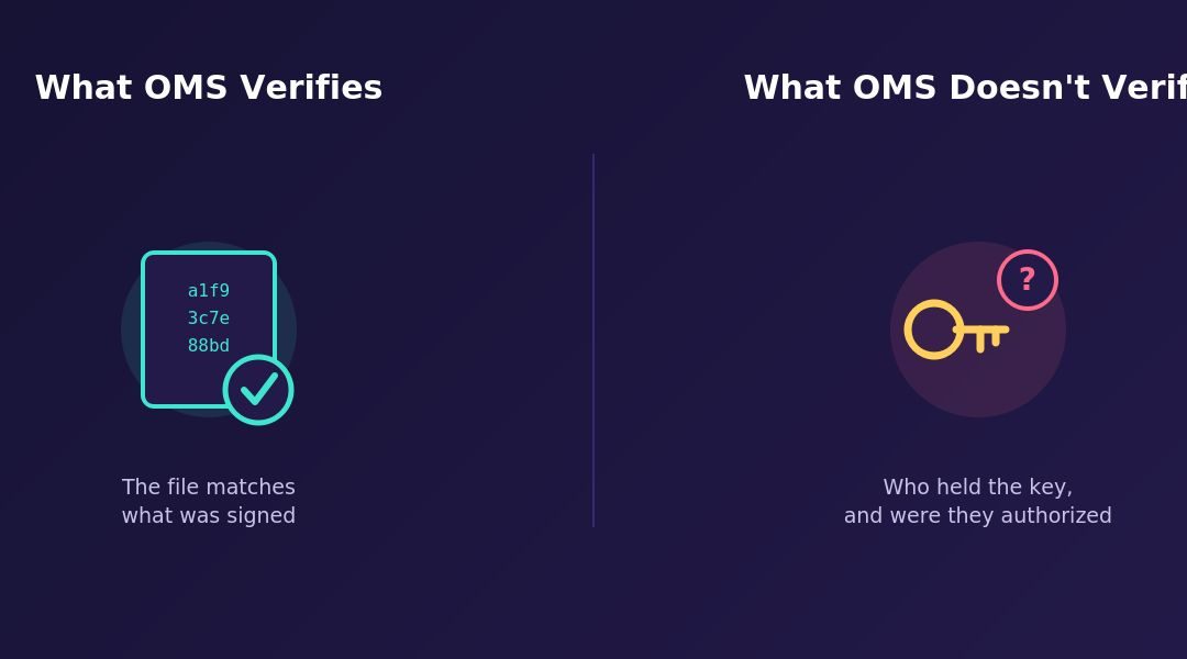 Model Integrity Is Not Model Provenance: Understanding the Limits of OMS