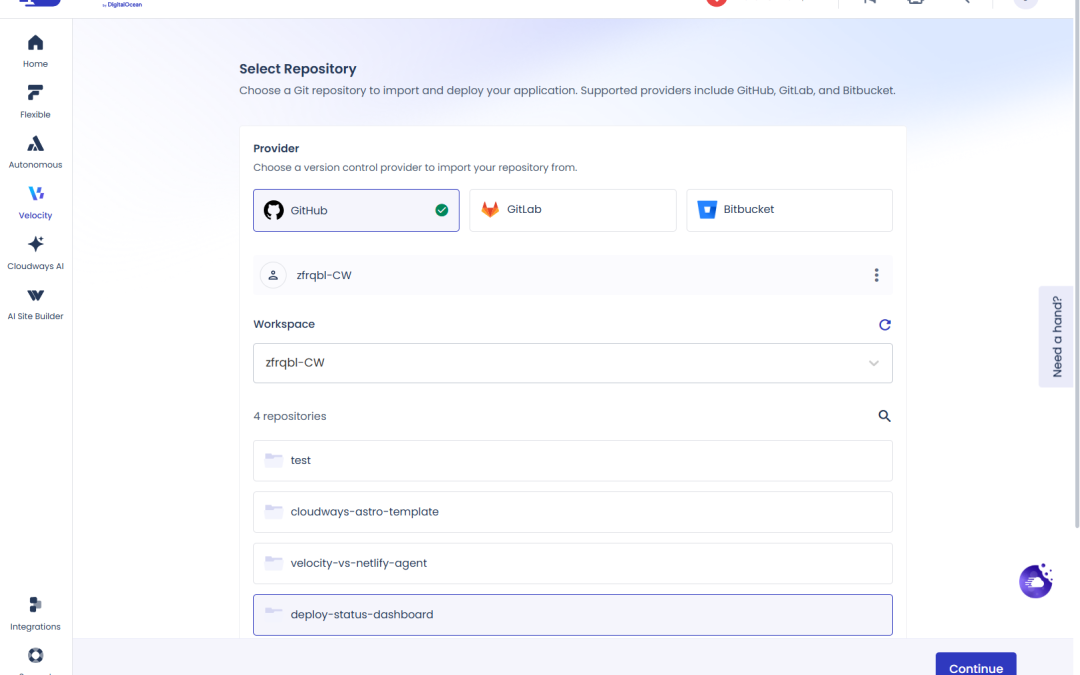 Deploying a Node App From a Repo on Cloudways Velocity