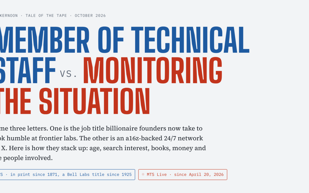 Is MTS Member of the Technical Staff or Now Monitoring the Situation?